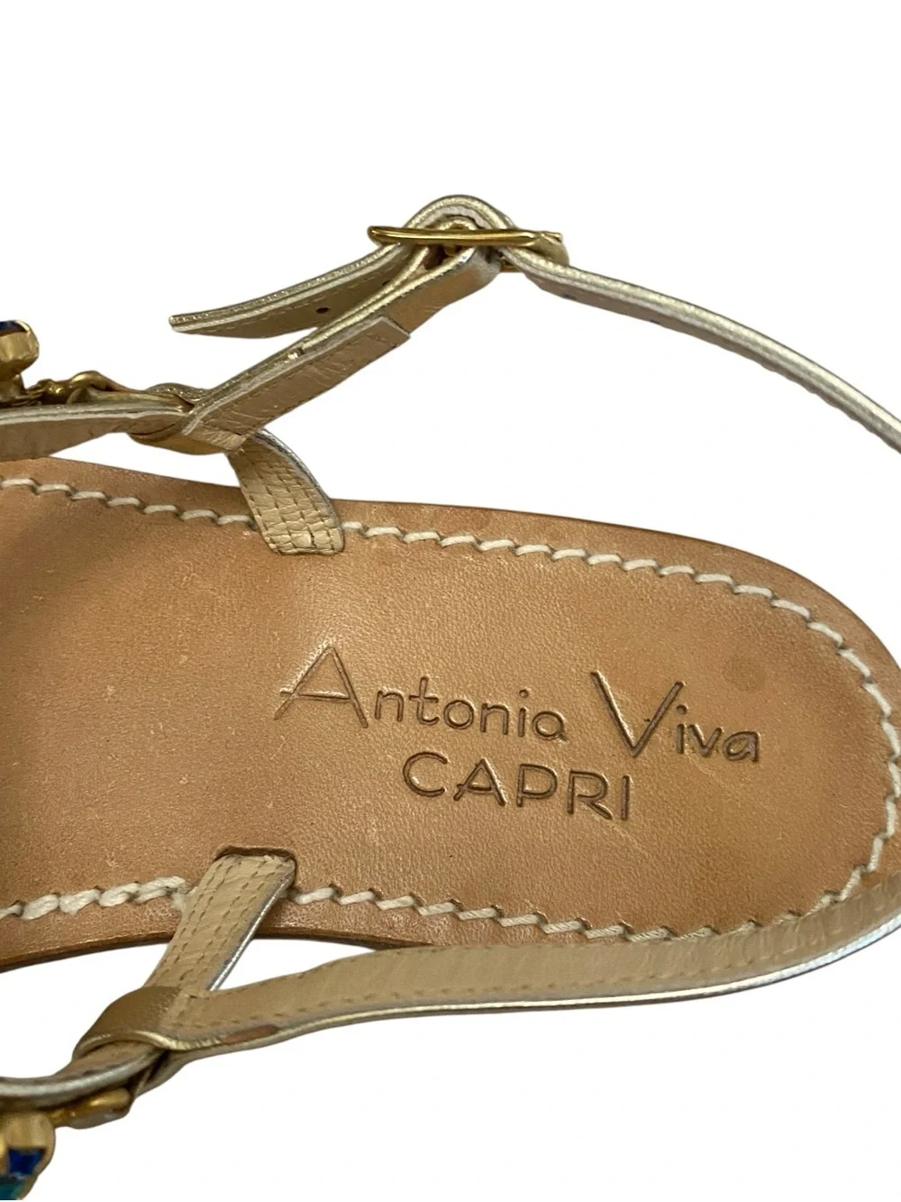 Antonio Viva CAPRI Faux Sea Tone Gems Sandals
